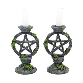 Wiccan Pentagram Candlesticks 15cm (Set of 2) Witchcraft & Wiccan Wieder auf Lager