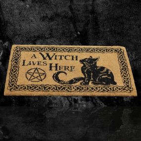 A Witch Lives Here Doormat 45x75cm