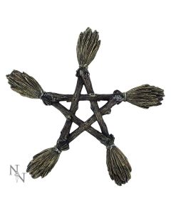 Broomstick Wall Plaque 19cm Witchcraft & Wiccan Halloween-Kollektion