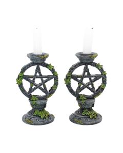 Wiccan Pentagram Candlesticks 15cm (Set of 2) Witchcraft & Wiccan Wiccan & Witchcraft