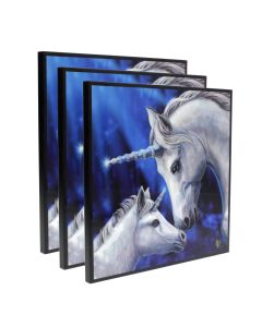 Sacred Love Crystal Clear Picture 40cm Set of 3 Unicorns Last Chance to Buy