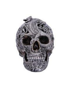 Cranial Drakos (Silver) 19.5cm Skulls Statues Medium (15cm to 30cm)