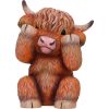 Three Wise Highland Cows 9.6cm Animals Gifts Under £100
