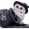 Snowy Brew Backflow Incense Burner 17cm Owls Gifts Under £100