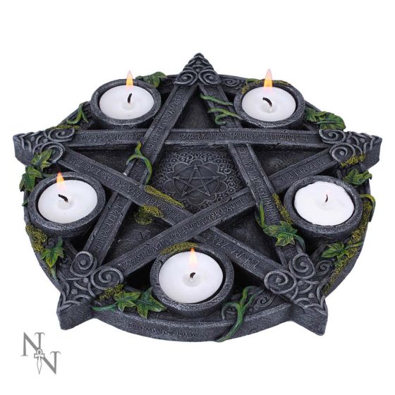 Wiccan Pentagram Tea light Holder 25.5cm Witchcraft & Wiccan Stock Arrivals