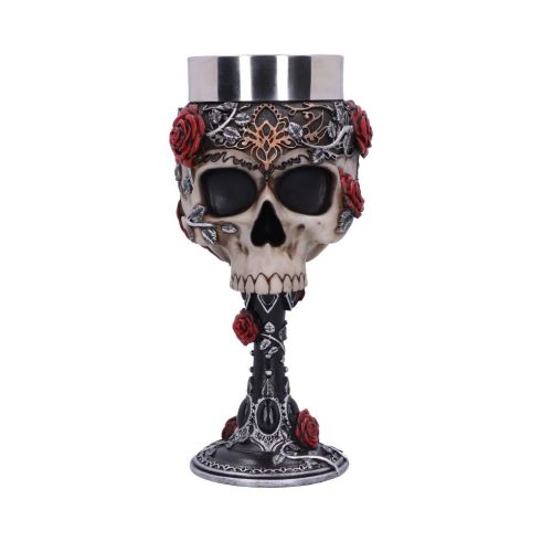 Gothic Roses Goblet 18cm Skulls Gifts Under £100
