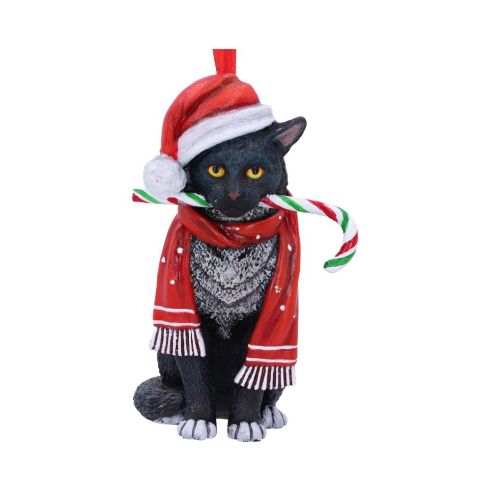 Candy Cane Cat Hanging Ornament (LP) 9cm Cats Christmas Product Guide