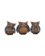 Three Wise Bats 8.5cm Bats Statues Small (Under 15cm)